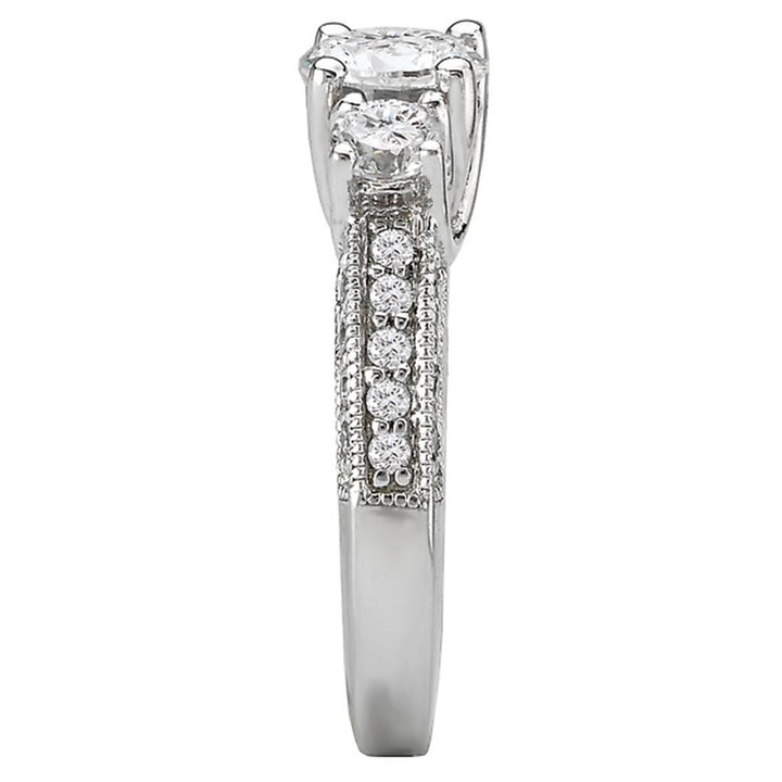 Contemporary Style Diamond Engagement Ring 14 KT White 
(Center Stone Not Included)