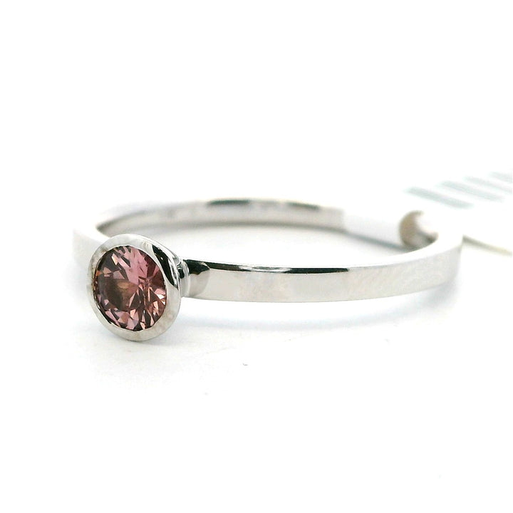 Solitare Style Colored Stone Ring 14 Karat Silver with Sapphire size 7