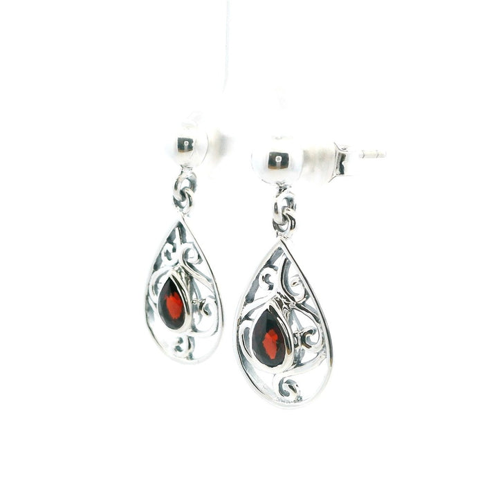 Dangle Earrings Silver Colored Stones