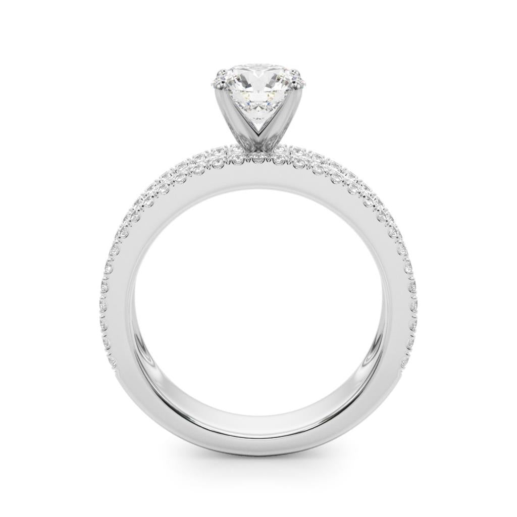 Contemporary Style Diamond Engagement Ring 14 Karat Gold White 
(Center Stone Not Included)