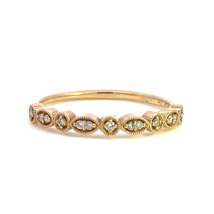 Stack-Able Style Diamond Wedding Band 14 Karat Gold Yellow with Diamonds size 7
