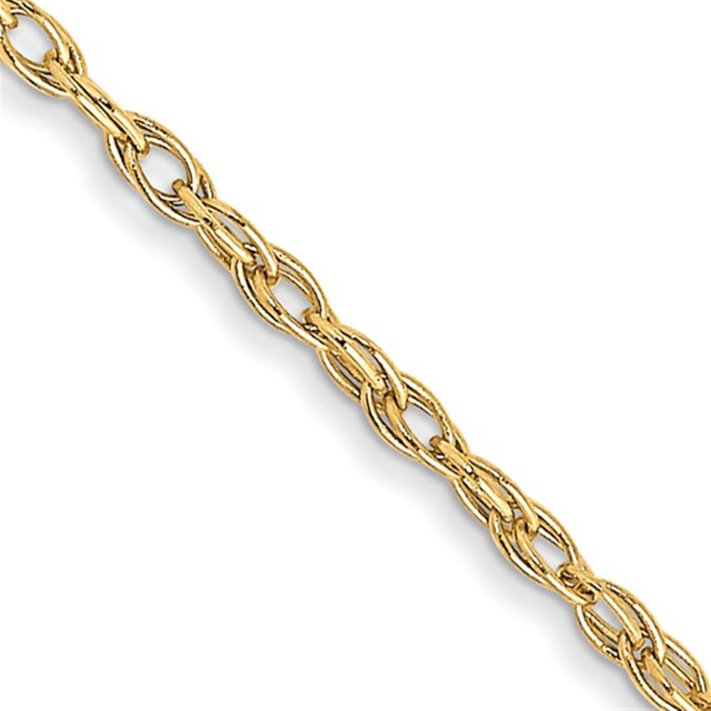 Loose Rope Link Chain 14 KT Yellow 1.15 MM Wide 18' In Length