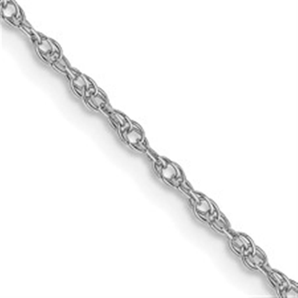 Loose Rope Link Chain 14 KT White 1.15 MM Wide 20' In Length