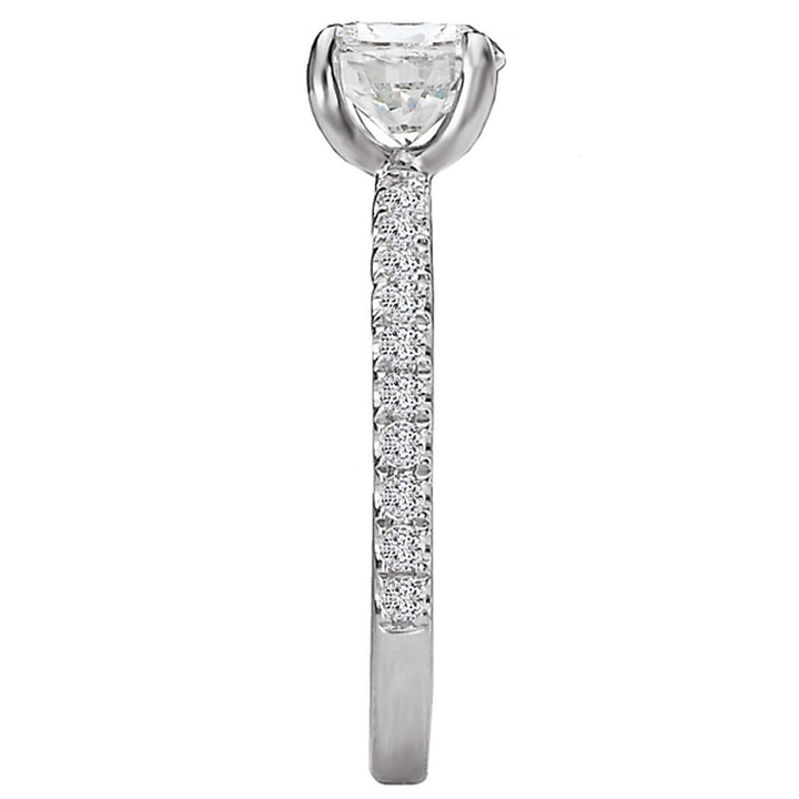 Solitare Accent Style Diamond Engagement Ring Sterling Silver White 
(Center Stone Not Included)