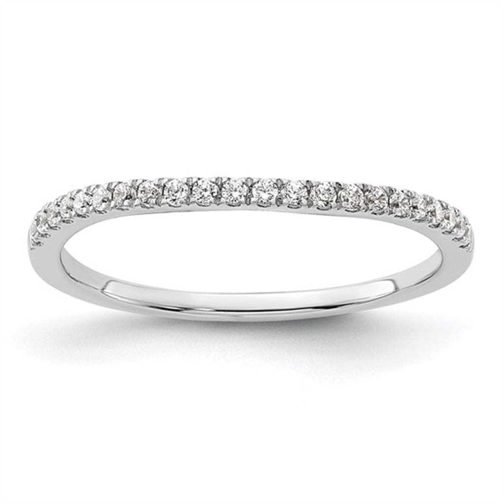 Fitted Style Womens Wedding Band Lab Diamond 14 Karat White with Lab Diamonds size 7