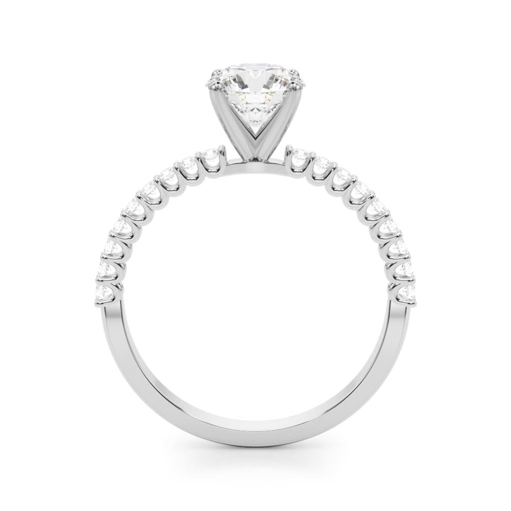 Contemporary Style Diamond Engagement Ring 14 Karat Gold White 
(Center Stone Not Included)