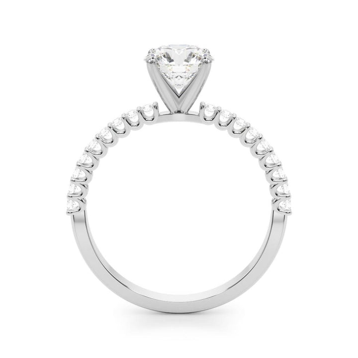 Contemporary Style Diamond Engagement Ring 14 Karat Gold White 
(Center Stone Not Included)