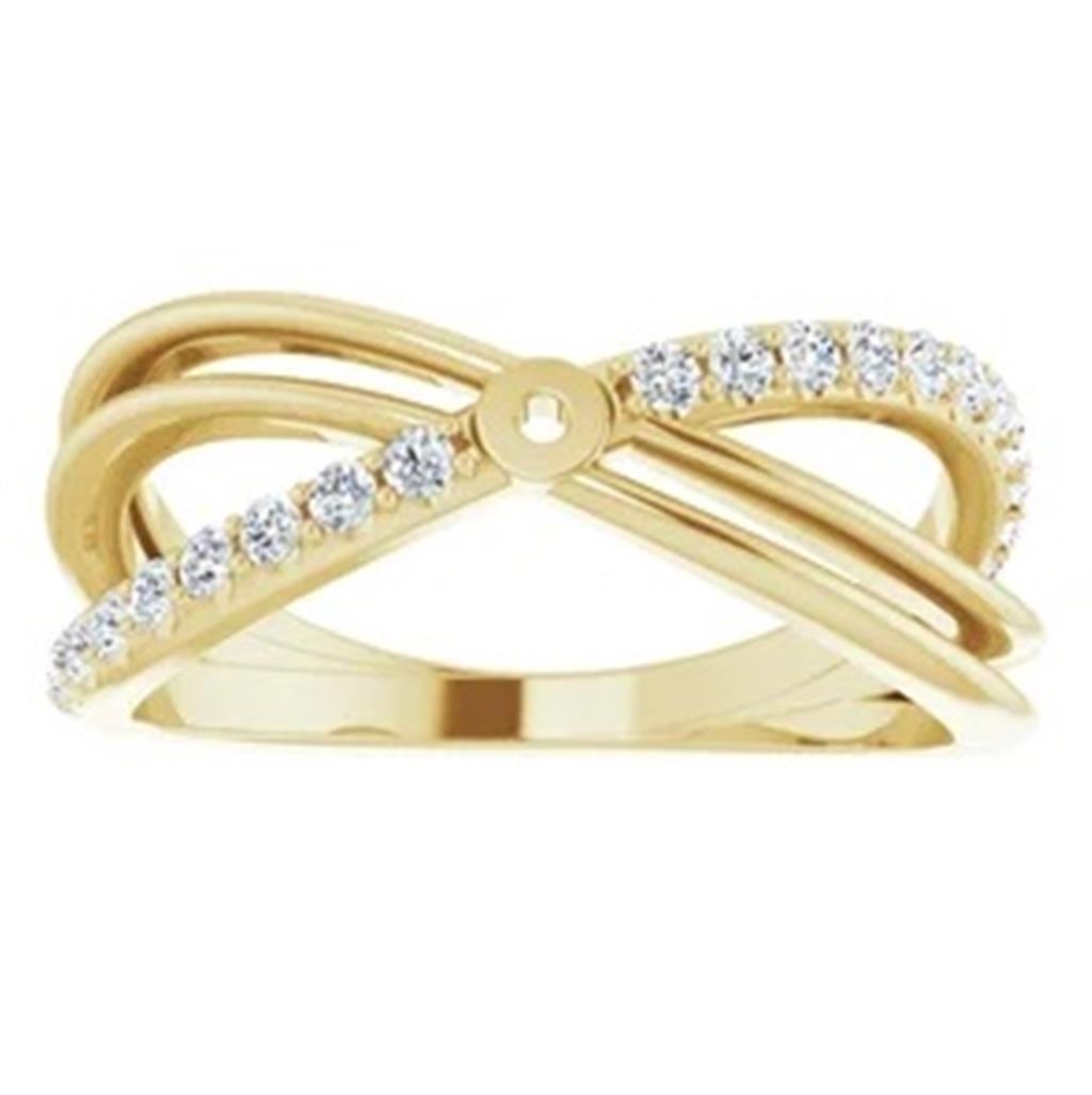 Solitare Accent Style Diamond Engagement Ring 14 Karat Gold Yellow 
(Center Stone Not Included)