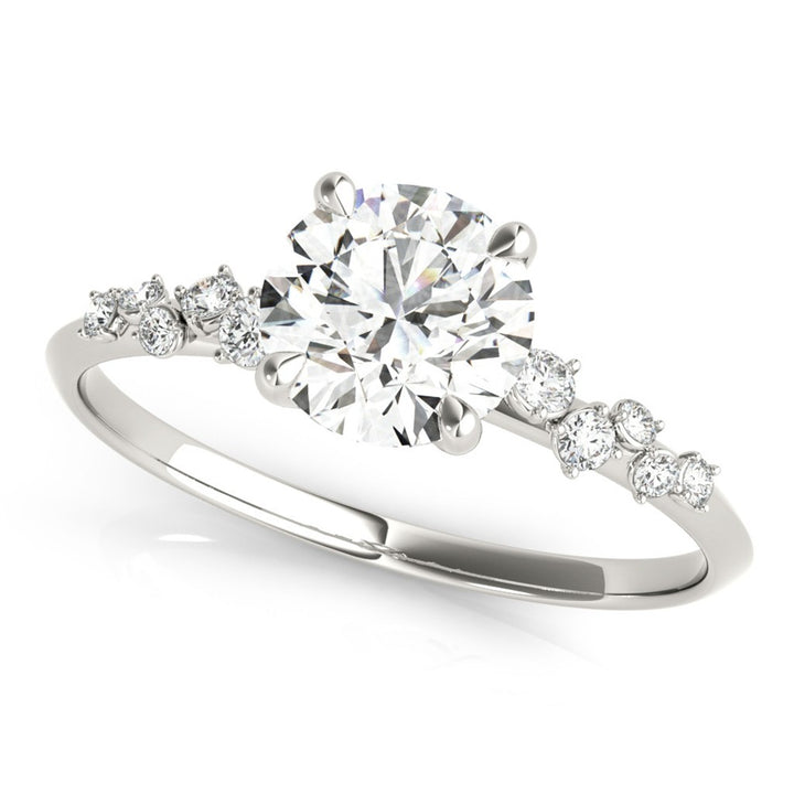 Contemporary Style Diamond Engagement Ring 14 Karat Gold White 
(Center Stone Not Included)