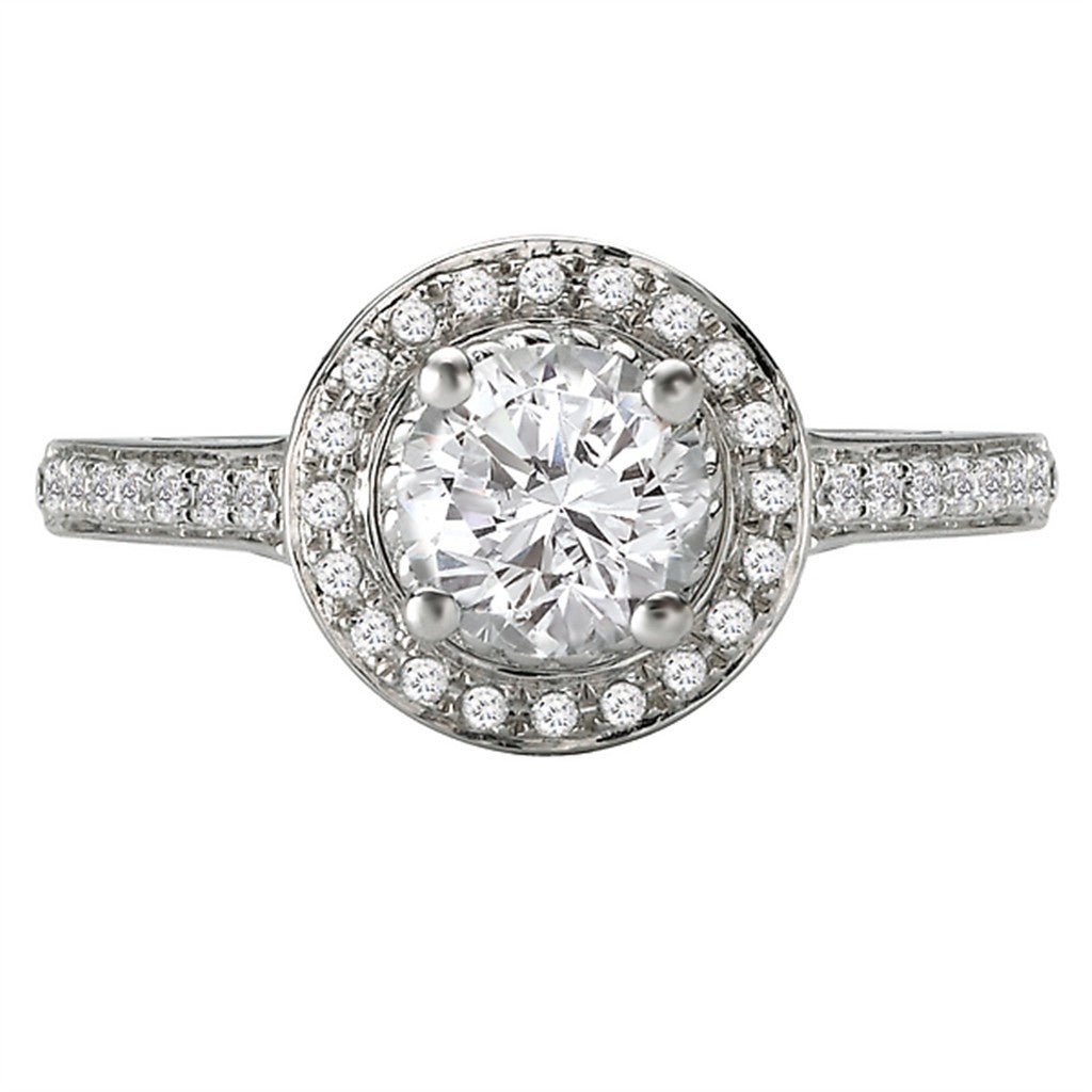 Halo Style Diamond Engagement Ring 14 Karat Gold White 
(Center Stone Not Included)