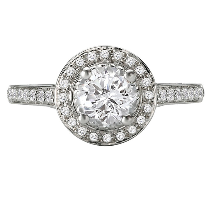 Halo Style Diamond Engagement Ring 14 Karat Gold White 
(Center Stone Not Included)