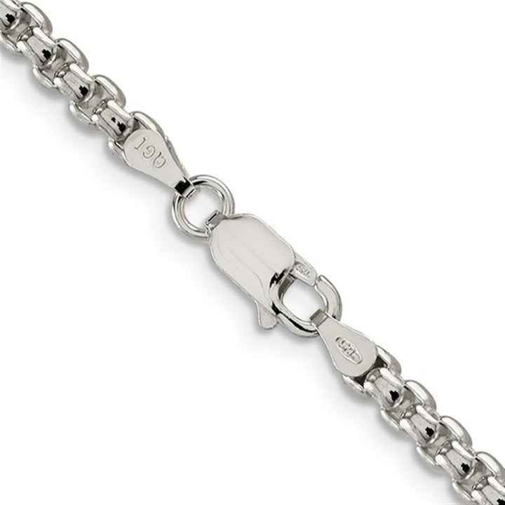 White Sterling Silver 3.6 MM Box Chain 24" Long