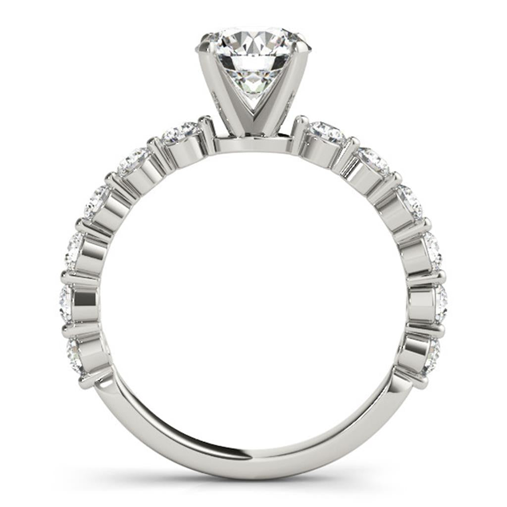 Contemporary Style Diamond Engagement Ring 14 Karat Gold White 
(Center Stone Not Included)