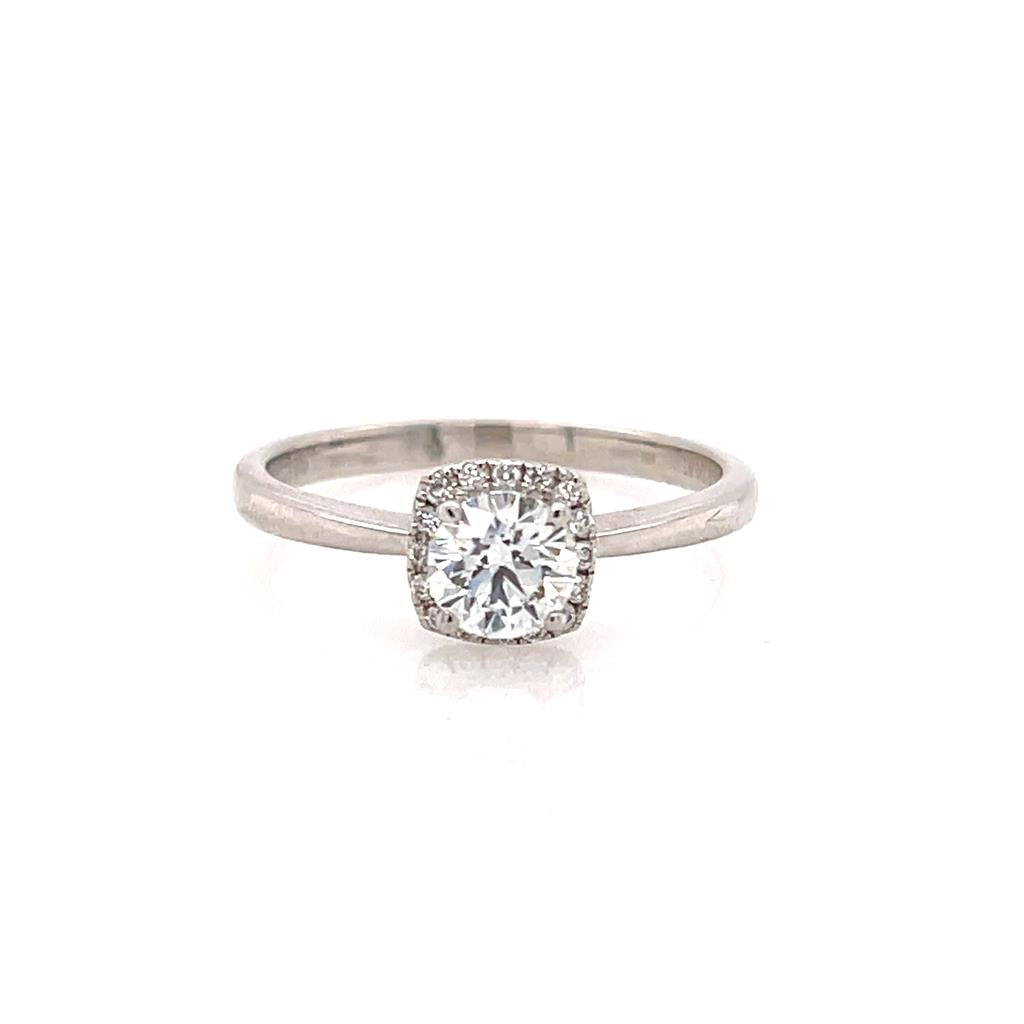Halo Style Lab Diamond Engagement Ring14 KT White