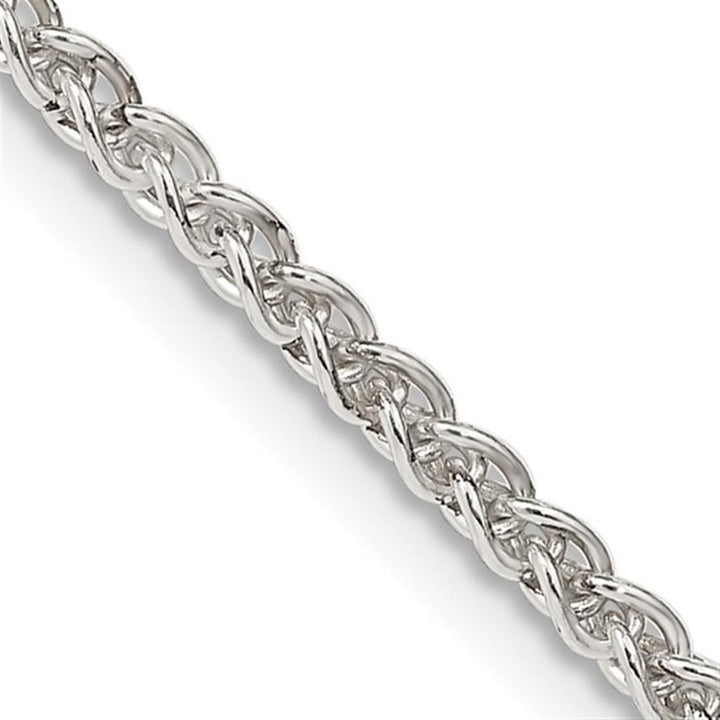 White Sterling Silver 2.5 MM Spiga Chain 22" Long