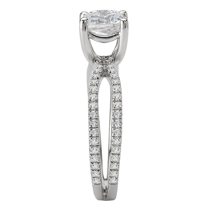 Contemporary Style Diamond Engagement Ring 14 KT White 
(Center Stone Not Included)