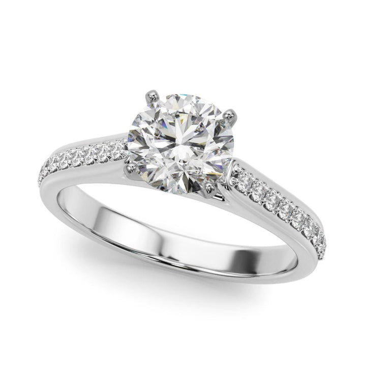 Classic Style Diamond Engagement Ring 14 Karat Gold White 
(Center Stone Not Included)