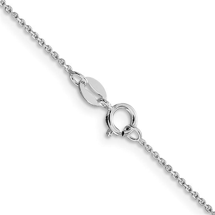 White Sterling Silver 1 MM Cable Chain 20" Long