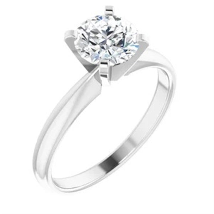 Tiffany Diamond Engagement Ring White 14 Karat Gold With A 0.70 Carat Round Shape Diamond Center