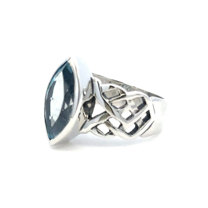 Antique Style Rings Silver with Stones Sterling Silver White with Topaz size 8