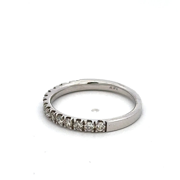 1/2 Anniversary Style Diamond Wedding Band 14 Karat Gold White with Diamond size 6