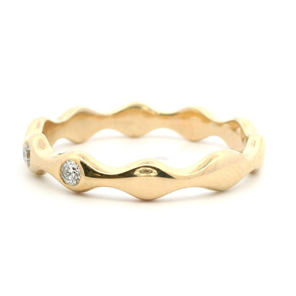 Eternity Style Diamond Wedding Band 14 Karat Gold Yellow with Diamonds size 7