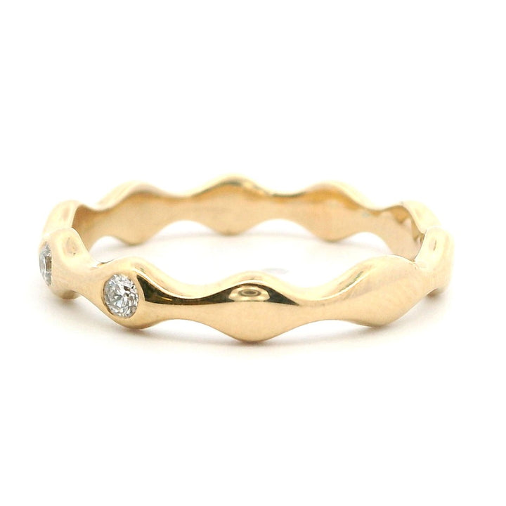 Eternity Style Diamond Wedding Band 14 Karat Gold Yellow with Diamonds size 7