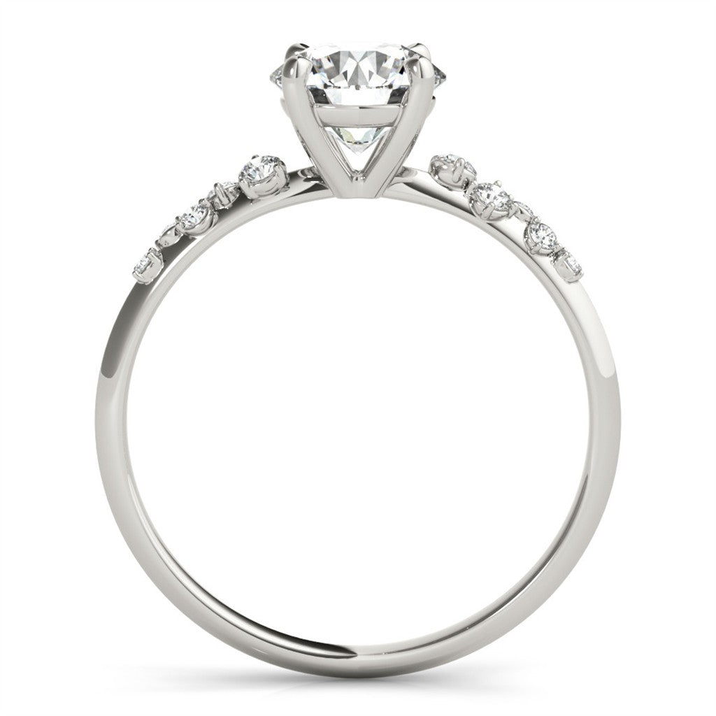 Contemporary Style Diamond Engagement Ring 14 Karat Gold White 
(Center Stone Not Included)