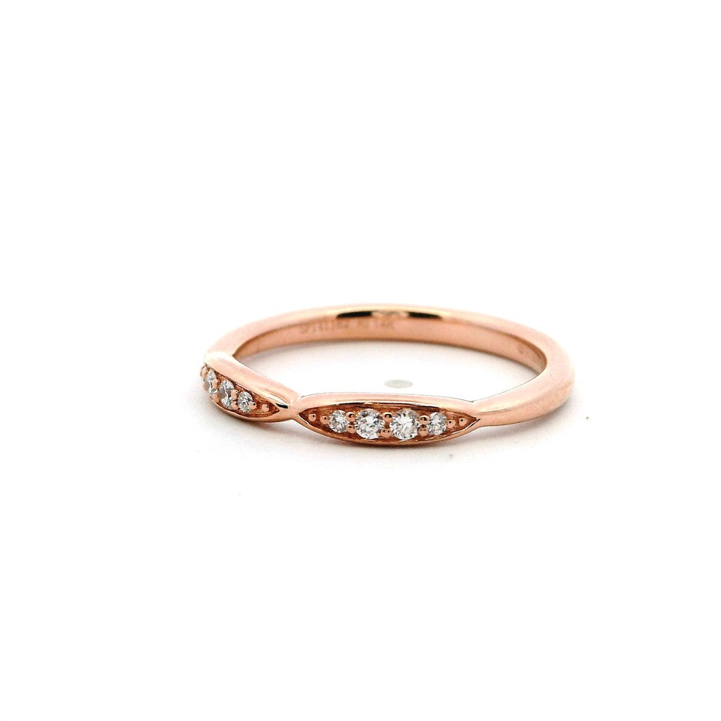 Fitted Style Diamond Wedding Band 18 Karat Gold White size 6