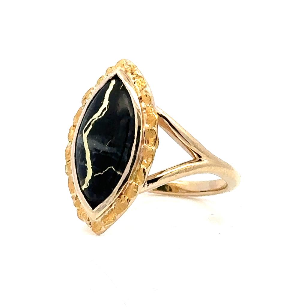 Fashion Style Colored Stone Ring 14 KT Yellow size 7