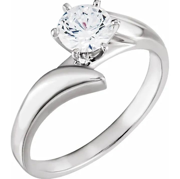 Contemporary Style Diamond Engagement Ring14 Karat Gold White