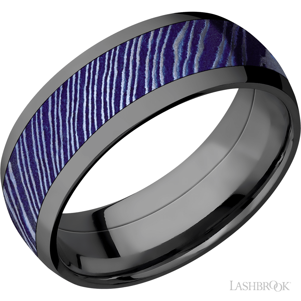 Black Zirconium Alternative Metal Ring 8mm wide Size 7.5