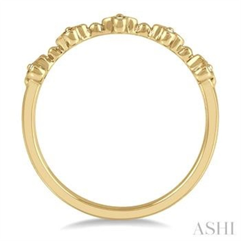 Stack-Able Style Fashion Ring 10 Karat Yellow with Diamond size 7