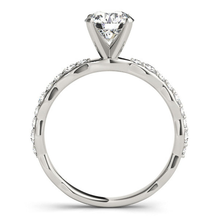 Contemporary Style Diamond Engagement Ring 14 Karat Gold White 
(Center Stone Not Included)