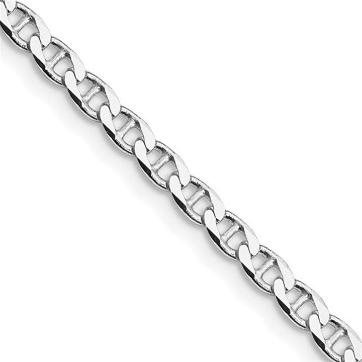 White Sterling Silver 4.15 MM Anchor Chain 20" Long