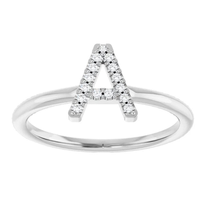 Stack-Able Style Fashion Ring 14 Karat Gold White with Diamonds size 7
