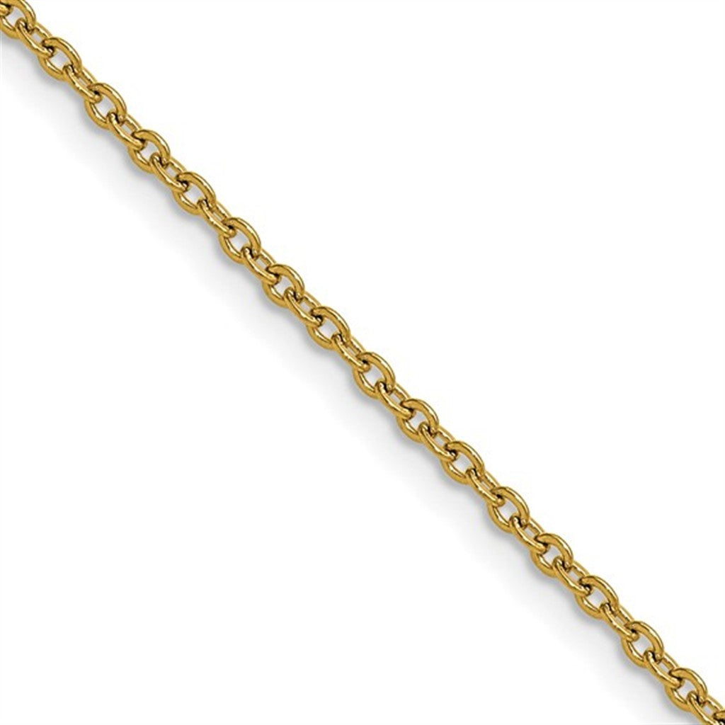 Yellow Stainless Steel Cable Link Chain 1.9MM Wide 18" Long