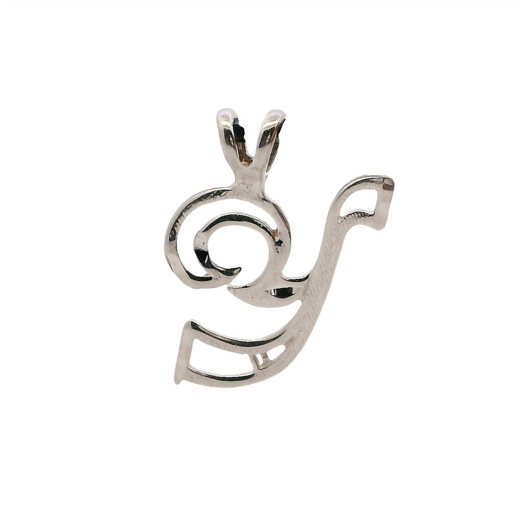 Drop Style Initial Pendant/ Charm Sterling Silver