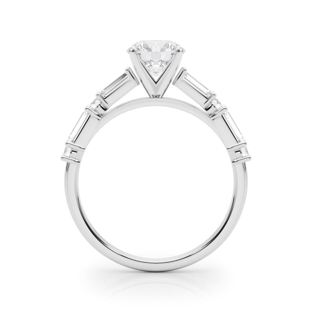 Contemporary Style Diamond Engagement Ring 14 Karat Gold White 
(Center Stone Not Included)