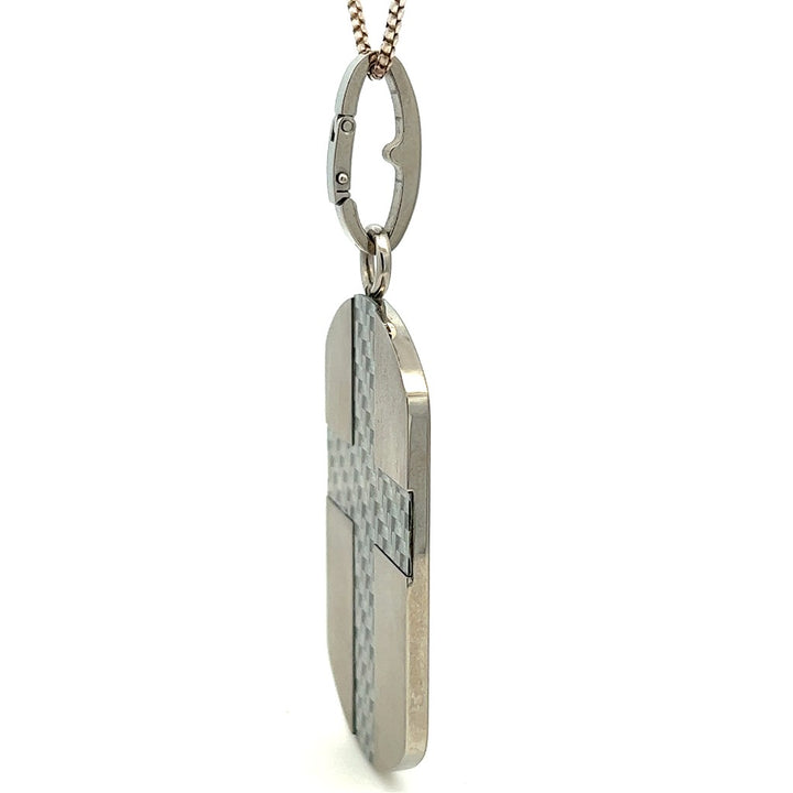 Drop Style Carbon Fiber Pendant Alt Metal Stainless Steel White