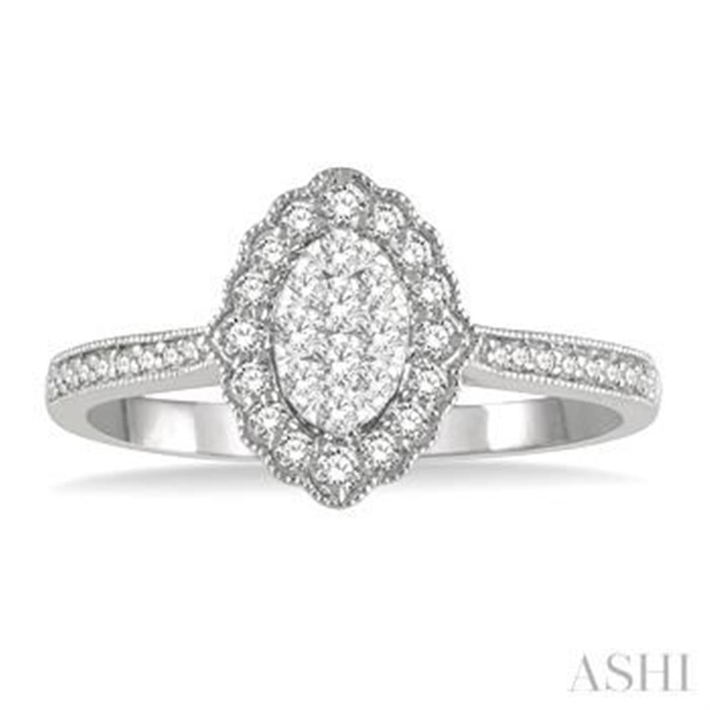 Love Bright Style Diamond Engagement Ring14 KT White