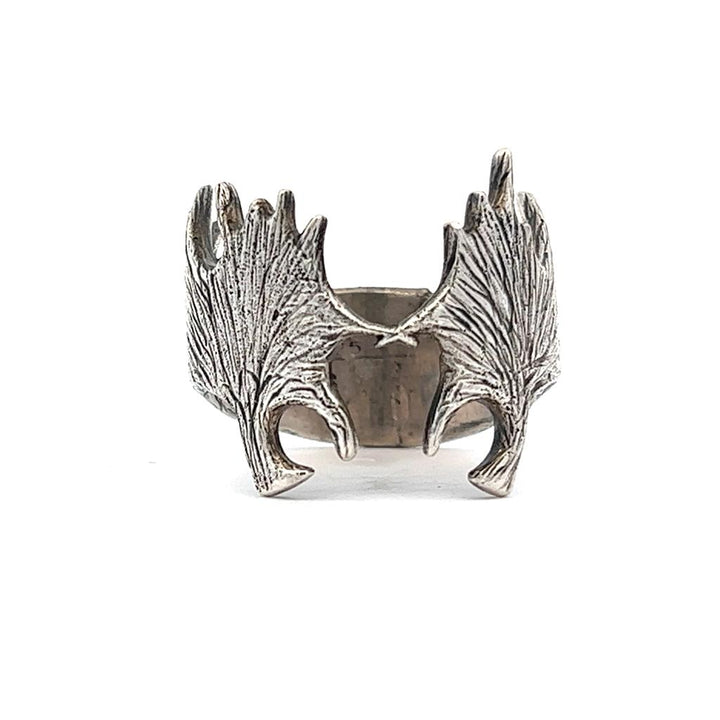 Moose Antler Theme Ring Silver .925 White Size 10