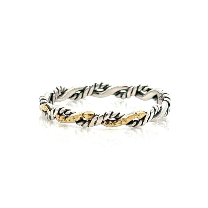 Gold Nugget Womens Alaskan Gold Nugget Fashion Ring Sterling Silver & Alaskan Gold Nugget Size 6