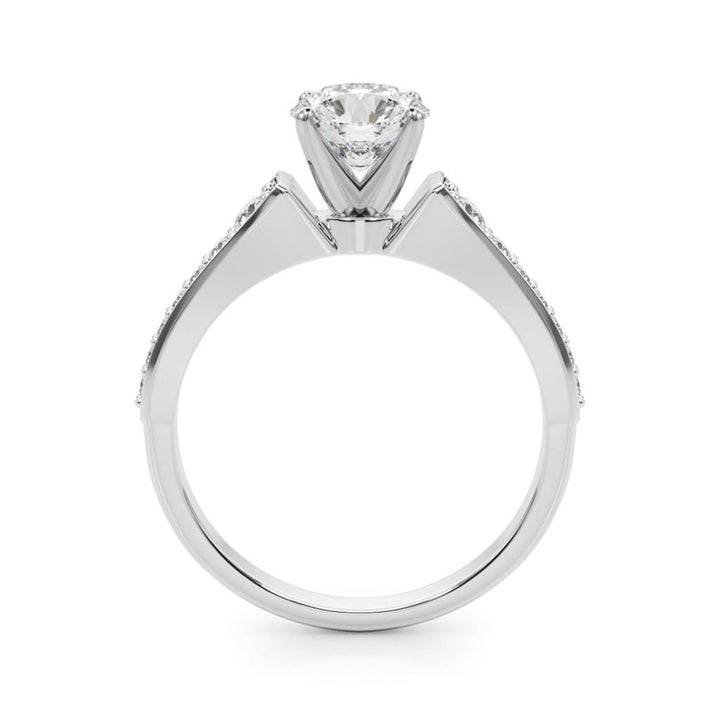 Contemporary Style Diamond Engagement Ring 14 Karat Gold White 
(Center Stone Not Included)