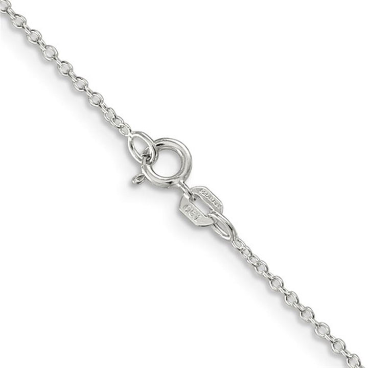 White Sterling Silver 1.1 MM Cable Chain 18" Long