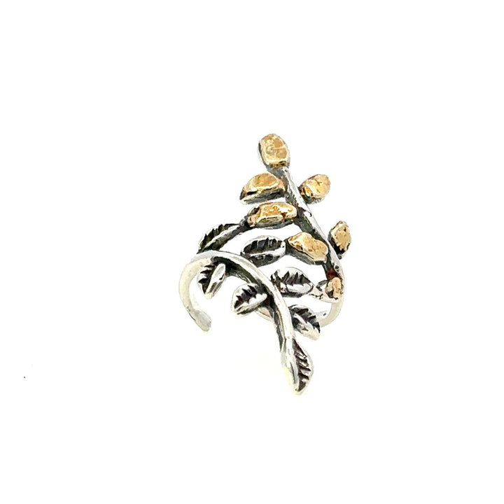 Stud Sterling Silver Earrings Accented with Alaskan Gold Nuggets