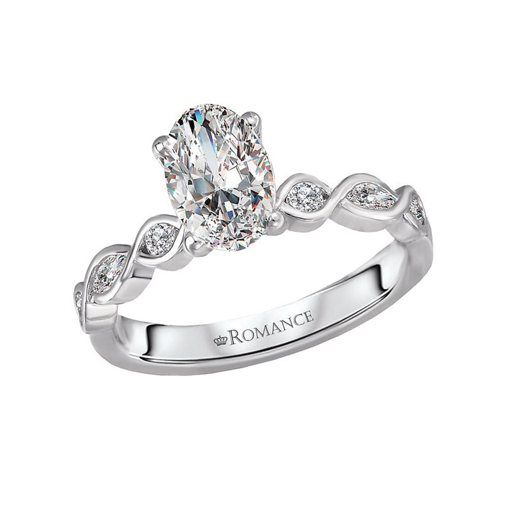 Solitare Style Diamond Engagement Ring .925 White 
(Center Stone Not Included)