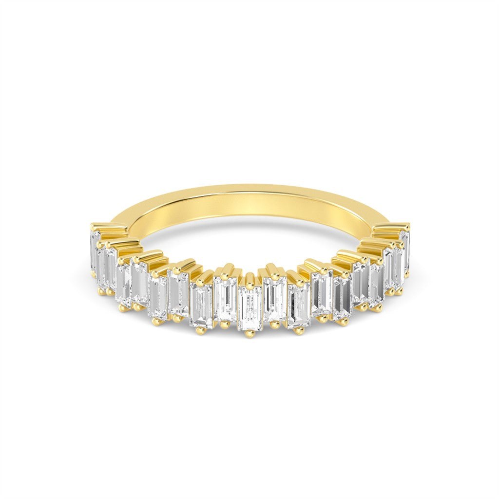 Geometric Style Womans Fashion Ring With Lab Grown Diamond 14 Karat Yellow with Lab Diamonds size 6.5