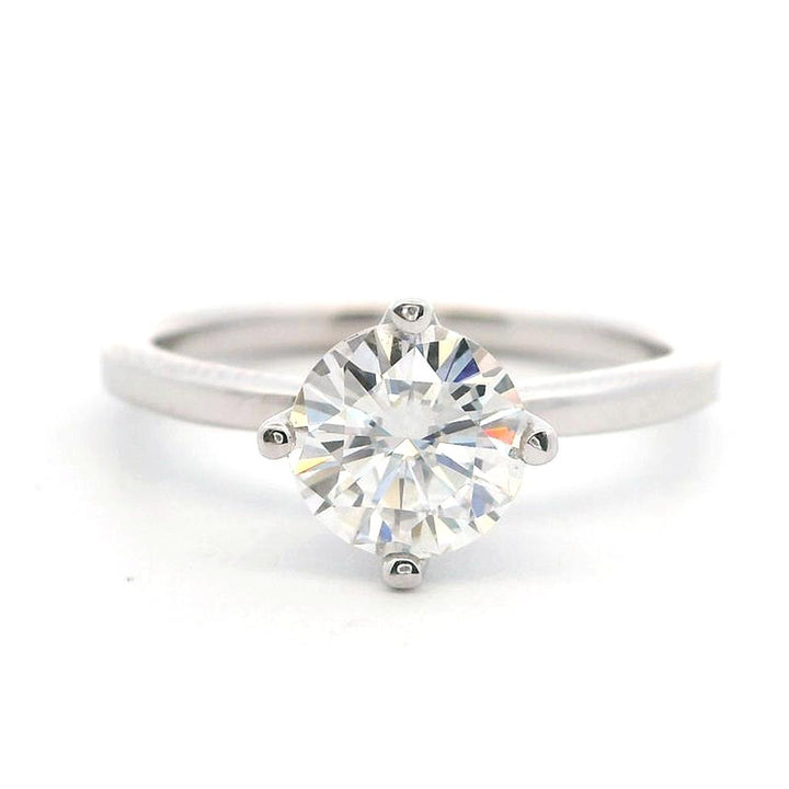 1 Carat Solitare Style Engagement Ring White 14 Karat Gold With A Moissanite Center Stone