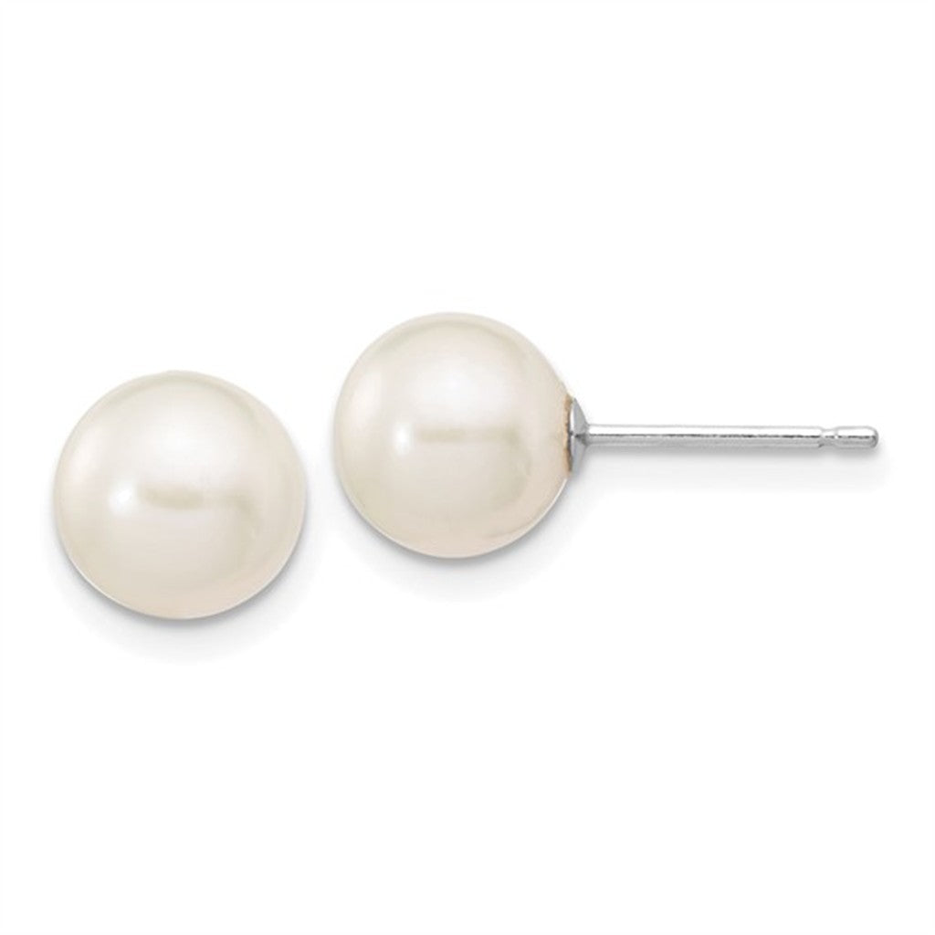 Akoya Pearls Single Pearl Studs Earring 14 Karat White